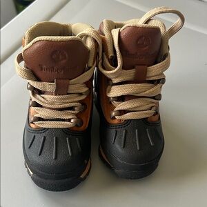 Timberland Kids' Black and Tan Boots